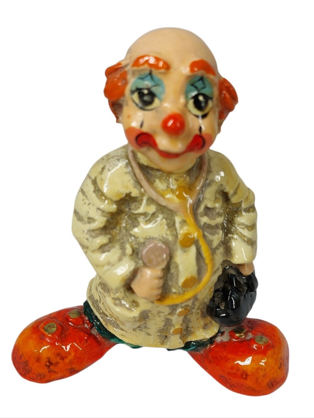 Vintage Alvarez Doctor Clown Figurine Made In Mexico Eclectic Funny Unique